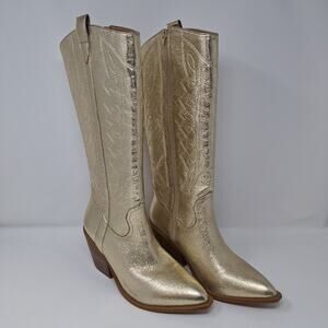 Hey Girl by Corky's Gold Glitter Bling Boots Women's Size 9